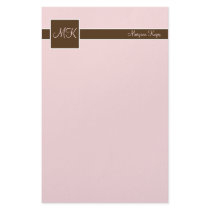 Blush & Brown Color Block Stationery