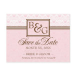 Blush &amp; Brown Save The Date Postcard