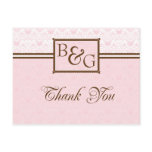 Blush &amp; Brown Thank You Postcard