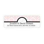 Blush Damask Monogram Wedding Invitation Labels