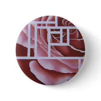 Blush Geo Rose Pinback Button