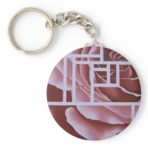 Blush Geo Rose Key Chain