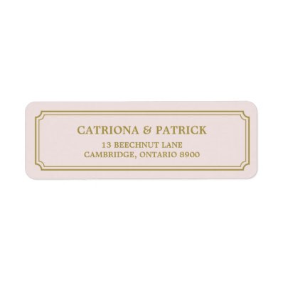Blush & Gold Whimsical Script Address Label