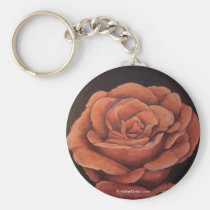 rose, flower, blush, postcard, fine art, flora, floral, love, plants, roses, painting, Keychain with custom graphic design