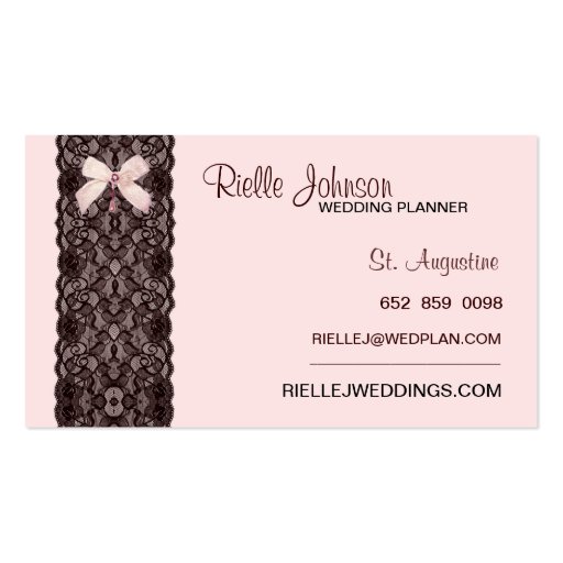 Blush Lace Business Card (front side)