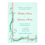 Blush Peach & Mint  Wedding Invitation