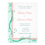 Blush Peach & Mint  Wedding Invitation