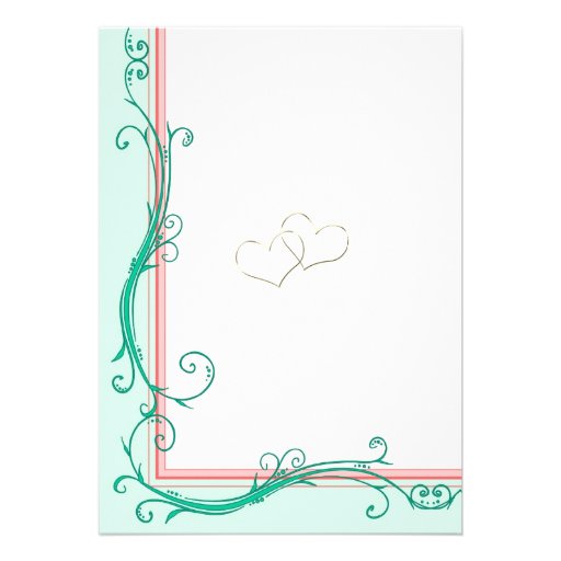 Blush Peach & Mint  Wedding Invitation