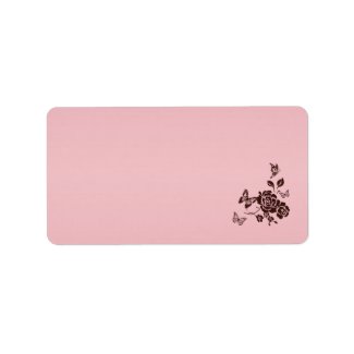 Blush Pink and Brown Floral Address Label Blank label
