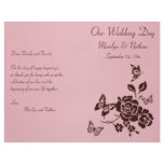 Blush Pink and Brown Floral Wedding Program Flyers