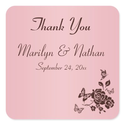 Blush Pink and Brown Flowers Butterflies Sticker by NiteOwlStudio
