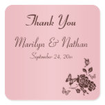 Blush Pink and Brown Flowers Butterflies Sticker