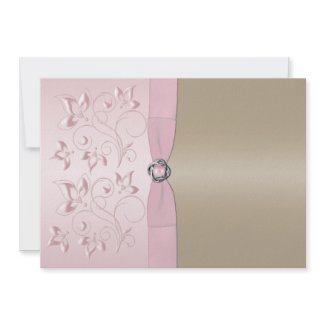 Blush Pink and Champagne Floral Invitation invitation