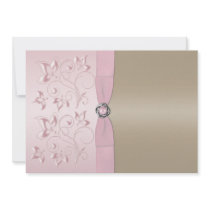 Blush Pink and Champagne Floral Invitation