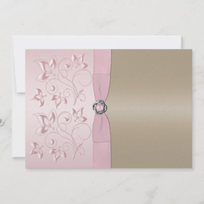 Blush Pink and Champagne Floral Invitation by NiteOwlStudio