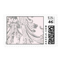 Blush Pink and Grey Plumes Postage