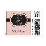 Blush Pink, Cream, and Gray Save the Date Postage