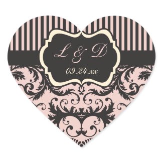 Blush Pink, Cream, Grey Monogram Wedding Sticker sticker