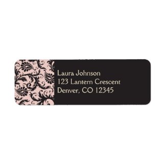Blush Pink, Cream, Grey Return Address Label label