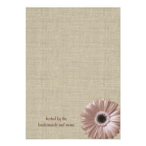 Blush Pink Daisy and Lace Bridal Shower Custom Invites