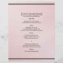 Blush Pink Elegance Wedding Menu Flyers