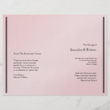 Blush Pink Elegance Wedding Program Full Color Flyer