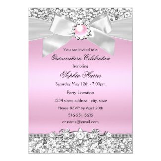 rsvp blush pink glitter pearl bow quinceanera 3 5x5 paper free quinceanera invitation maker