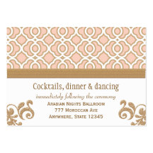 Blush Pink Gold Moroccan Reception Enclosure Cards Business Card Template
