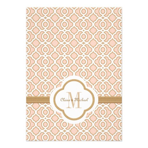 Blush Pink Gold Moroccan Wedding Invitations