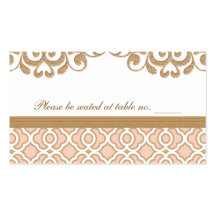 Blush Pink Gold Moroccan Wedding Table Place Business Card