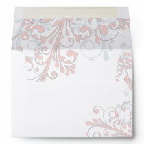 Blush Pink Grey White Floral Wedding A7 Envelopes envelopes