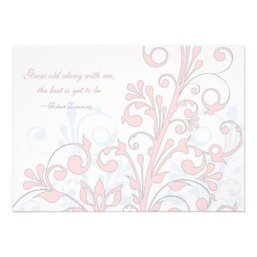Blush Pink, Grey, & White Wedding Invitation