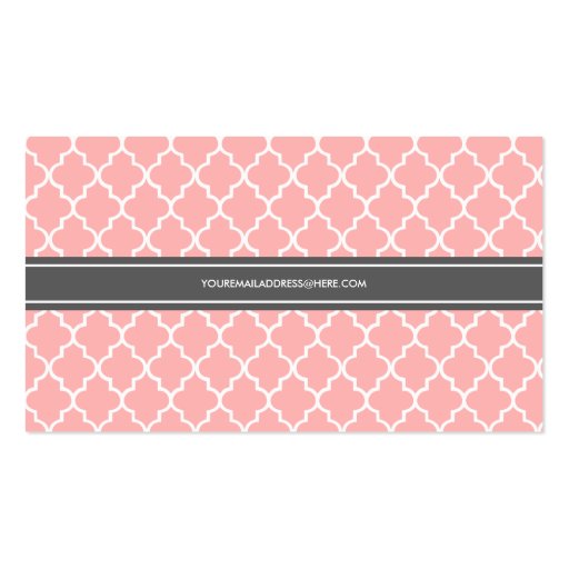 Blush Pink Moroccan Tiles Lattice Personalized Business Card (back side)