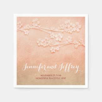 blush pink watercolor wedding paper napkins disposable napkins