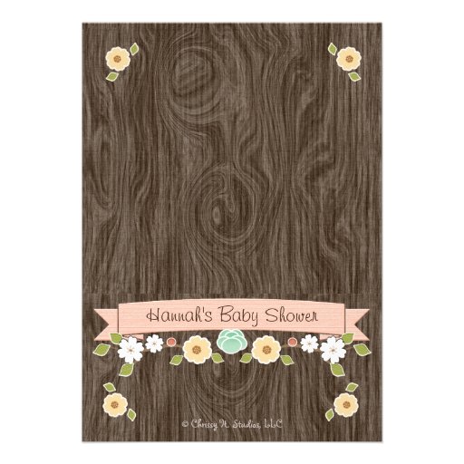 BLUSH PINK WOODLAND DEER BABY SHOWER ANNOUNCEMENTS