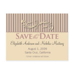 Blush Stripe Flourish Save the Date Announcement Post Card