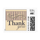 Blush Stripe Flourish Thank You Wedding Postage