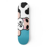 Blushing Cow on Blue Skateboard