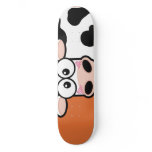 Blushing Cow on Orange Skateboard