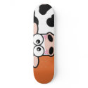 Blushing Cow on Orange Skateboard