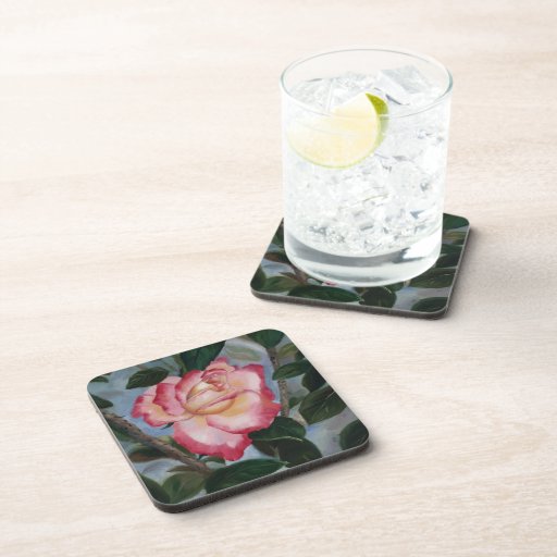 Blushing Delight Rose Coasters
