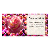 Blushing Rose Custom Card photo cards