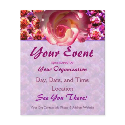 Blushing Rose Event Flyer by wingedturtle