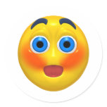 Blushing Smiley Round Stickers