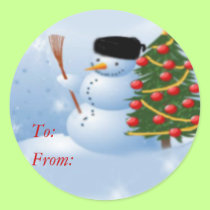 Blustery snowman stickers by trish1968 Blustery snowman stickers