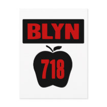 BLYN 718 Inside of Big Apple With Banner, 2 Color postcards
