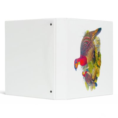 Blyth's Tragopan or Grayed-bellied Tragopan Vinyl Binder by JohnGould_Birds