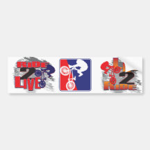 BMX Biker Red White and Blue Bumper Stickers
