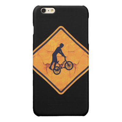 BMX caution sign Glossy iPhone 6 Plus Case