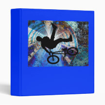 BMX in a Grunge Tunnel 3 Ring Binders